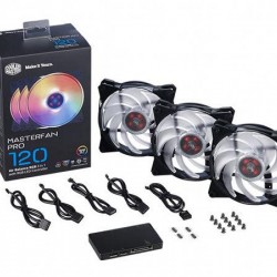 Cooler Master MASTERFAN PRO 120 RGB LED 控制器與平衡型風扇 RGB 三合一組合包